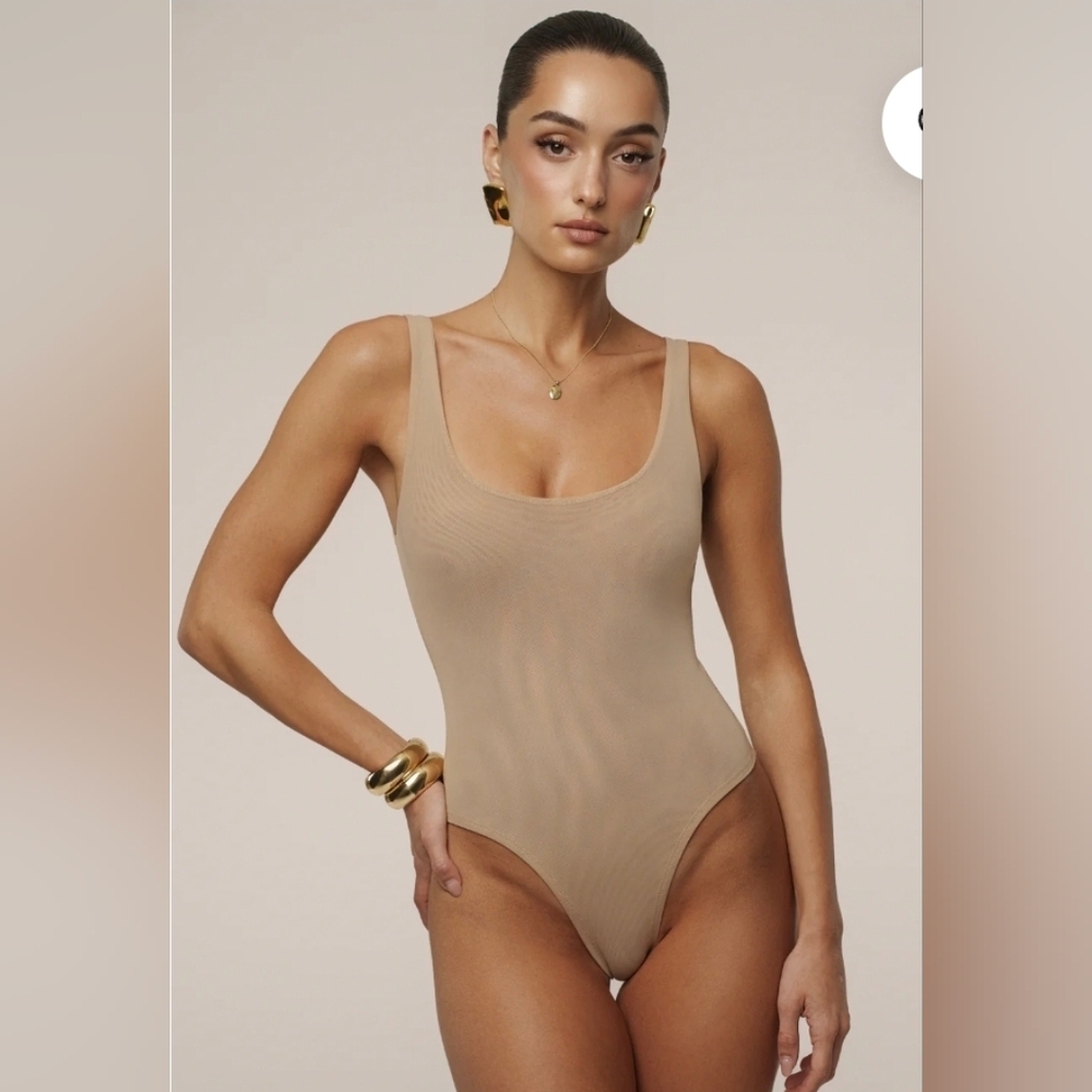 JLUXLABEL Ribbed Bodysuit - Cream - Picture 2 of 6